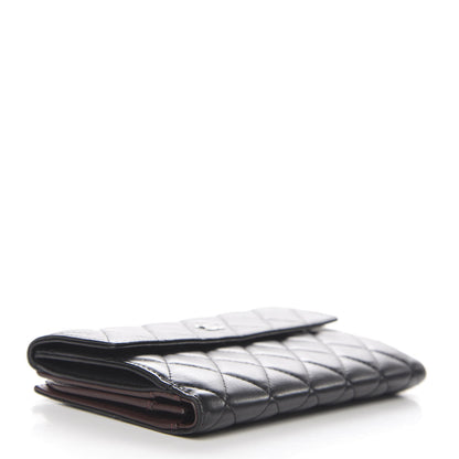 Chanel Lambskin Quilted Long Flap Wallet Black 4 of 9