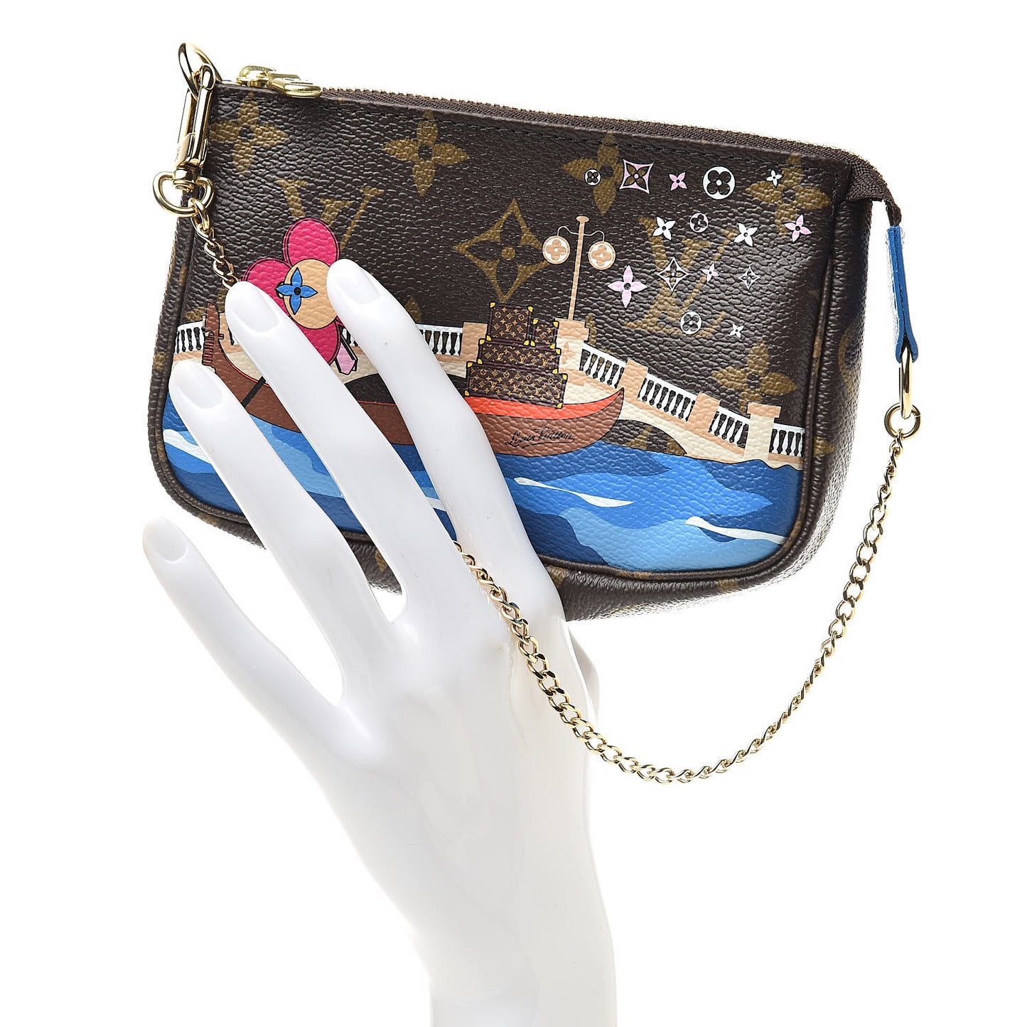Monogram 2019 Christmas Animation Mini Venice Pochette Accessories Blue
