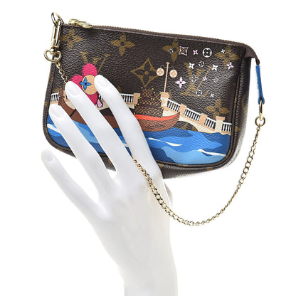 Louis Vuitton Monogram 2019 Christmas Animation Mini Venice Pochette Accessories Blue 2 of 8