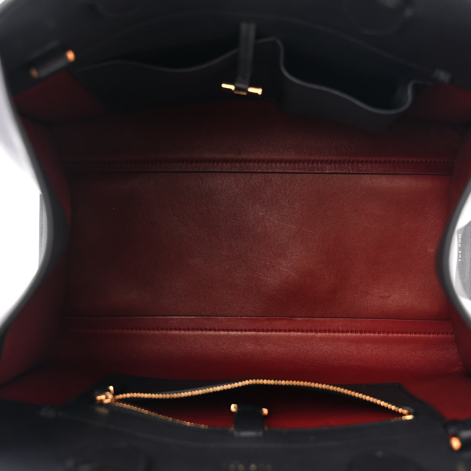 The Row Polished Saddle Calfskin Soft Margaux Belt 12 Black 5 of 9