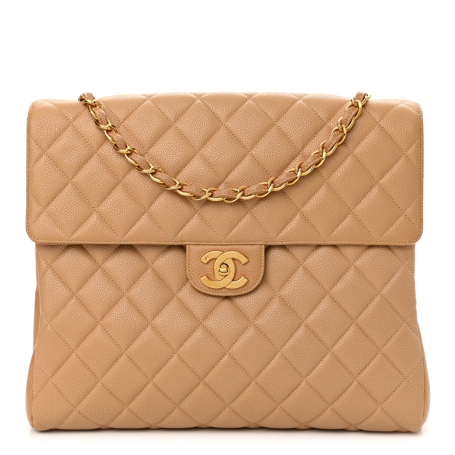 Chanel Caviar Jumbo Single Flap Beige 1 of 10