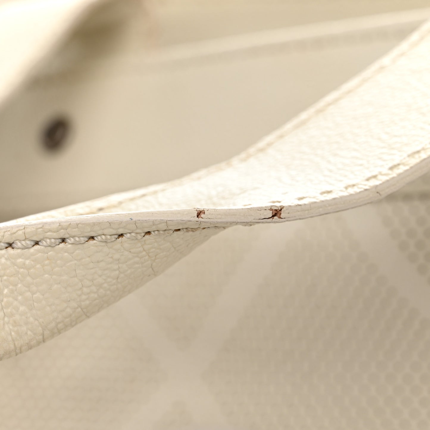 Goatskin Perforated Large CC Tote White