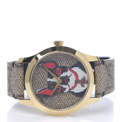 Gucci Stainless Steel Canvas 38mm G-Timeless GG Supreme Bosco Quartz Watch Brown 2 of 4
