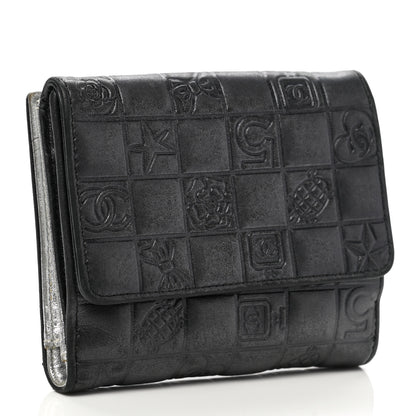 Chanel Metallic Lambskin Precious Symbols French Wallet Dark Silver 3 of 12
