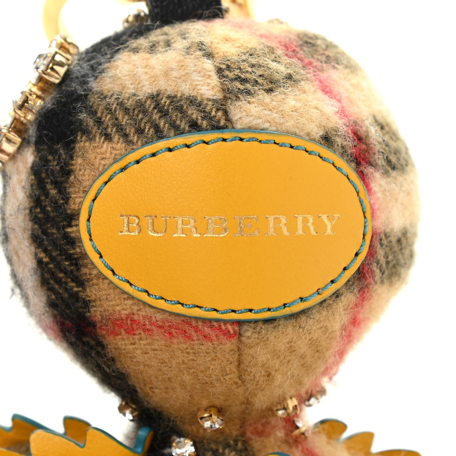 Burberry Cashmere Embellished Sally The Octopus Bag Charm Antique Yellow Multicolor 4 of 5