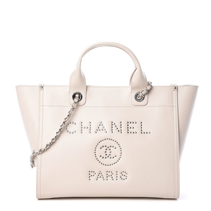 Chanel Caviar Small Studded Deauville Tote Ivory 1 of 11