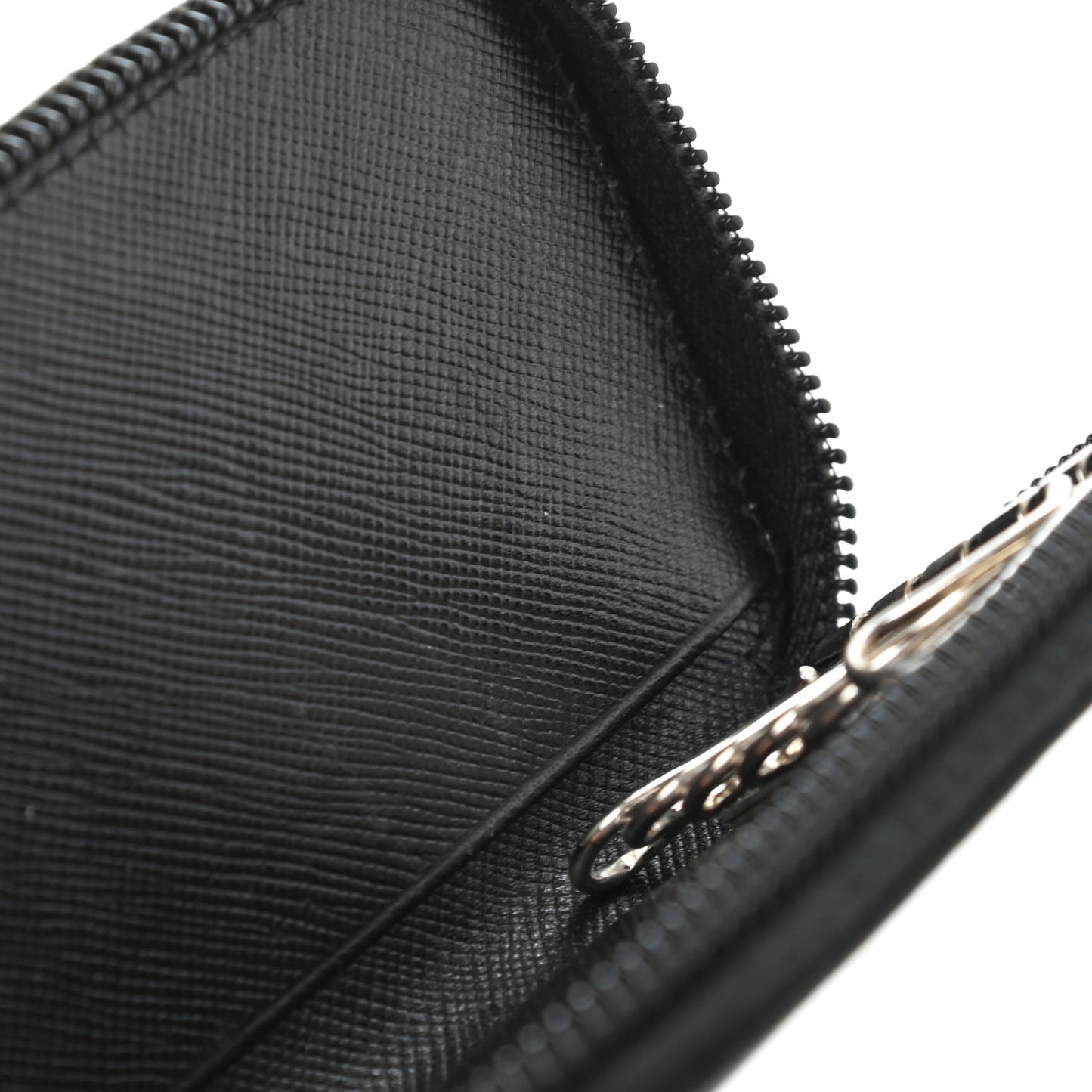 Saffiano Zip Around Key Holder Black