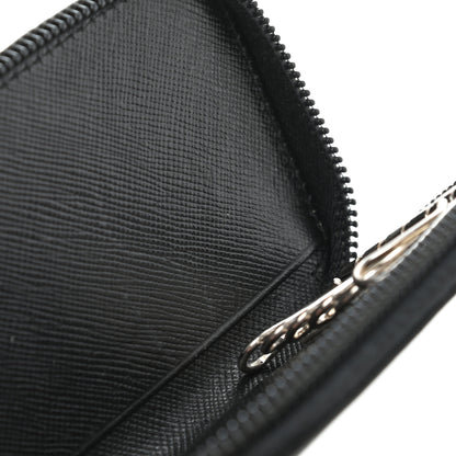 Prada Saffiano Zip Around Key Holder Black 10 of 12
