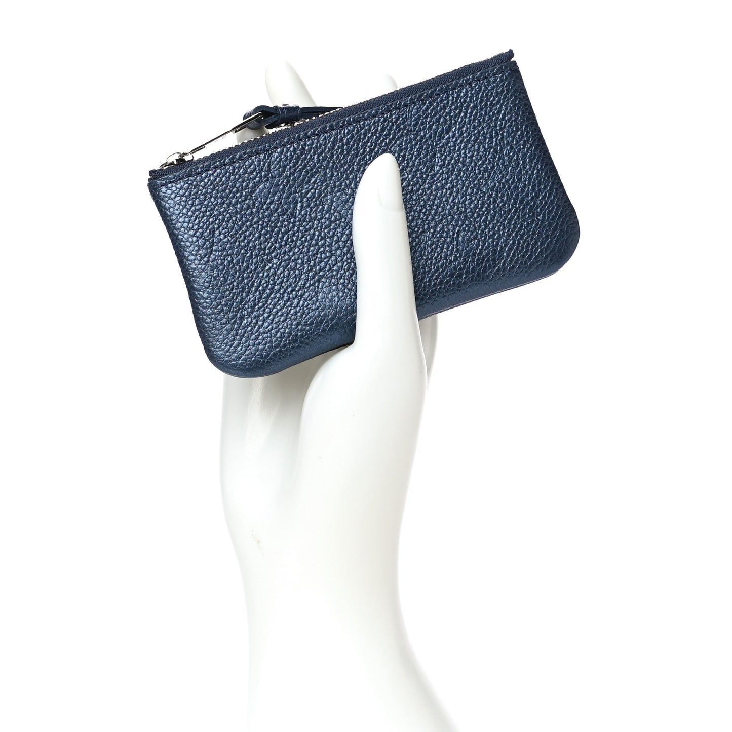 Metallic Empreinte Monogram Giant Key Pouch Navy Nacre
