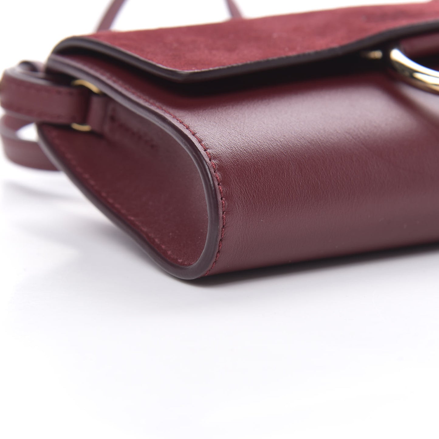 Suede Calfskin Mini Faye Shoulder Bag Plum Purple