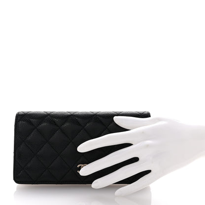Chanel Caviar Quilted Yen Wallet Black 2 of 8