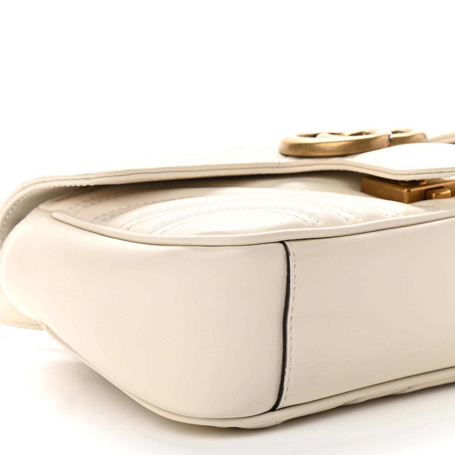 Gucci Calfskin Matelasse Mini GG Marmont Shoulder Bag White 9 of 11