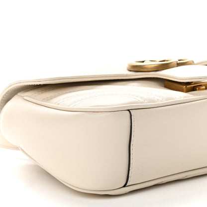 Gucci Calfskin Matelasse Mini GG Marmont Shoulder Bag White 9 of 11