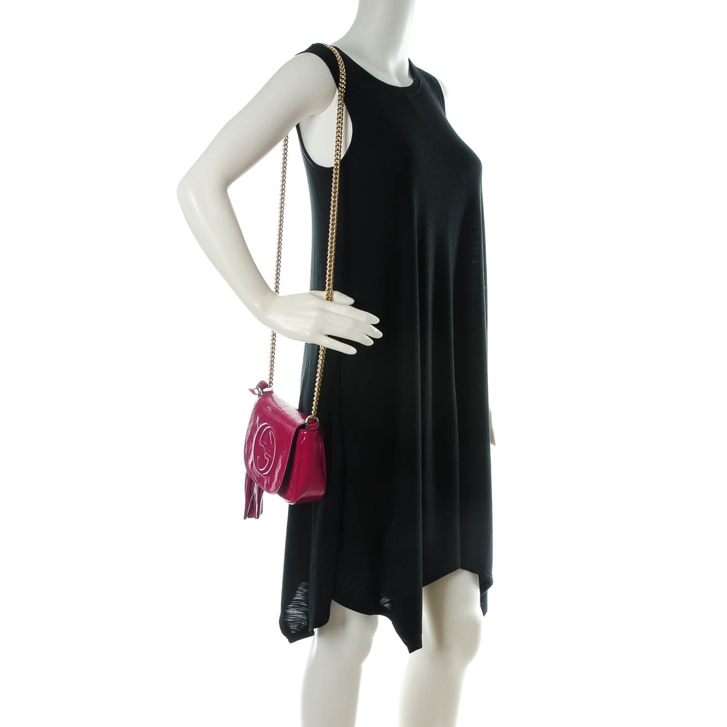 Vernice Naplack Small Soho Flap Crossbody Bright Bougainvillea