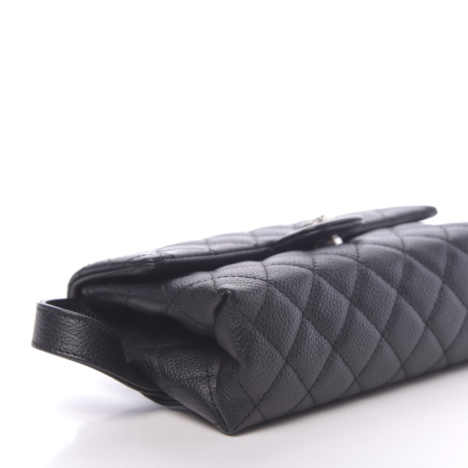 Chanel Grained Calfskin Quilted 2.55 Reissue Flap Belt Bag Clutch Black 9 of 13