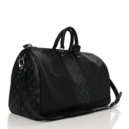 Louis Vuitton Taiga Monogram Eclipse Keepall Bandouliere 50 Black 3 of 10