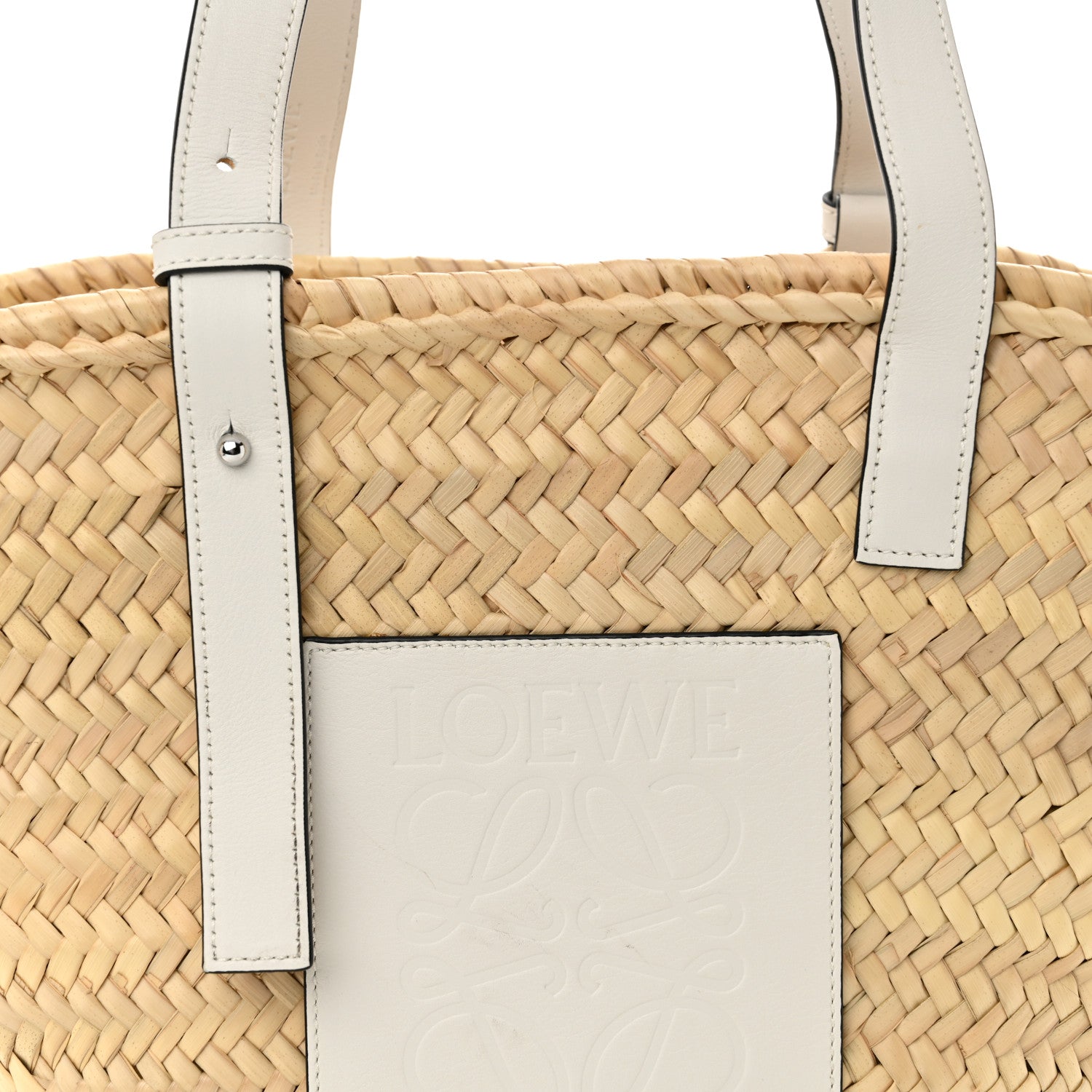 Loewe Raffia Small Basket Tote Bag Natural White 7 of 9