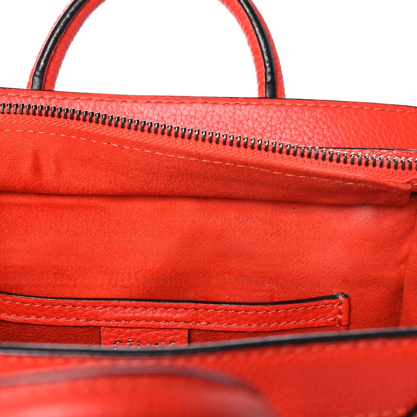 Drummed Calfskin Nano Luggage Vermillion