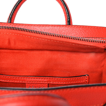 Celine Drummed Calfskin Nano Luggage Vermillion 19 of 25