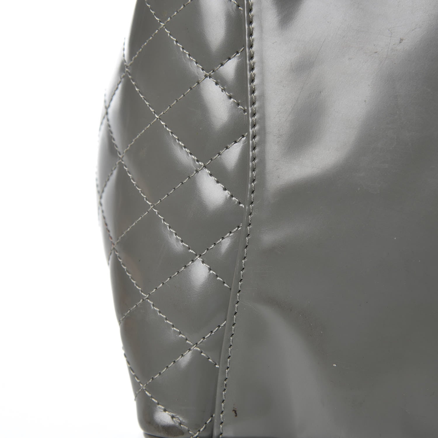 Chanel Glazed Calfskin Mademoiselle Lock Kelly Flap Bag Grey 19 of 21