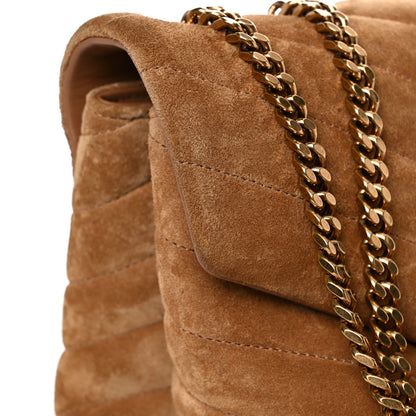 Saint Laurent Suede Y Quilted Monogram Medium Loulou Chain Satchel Cinnamon 22 of 27