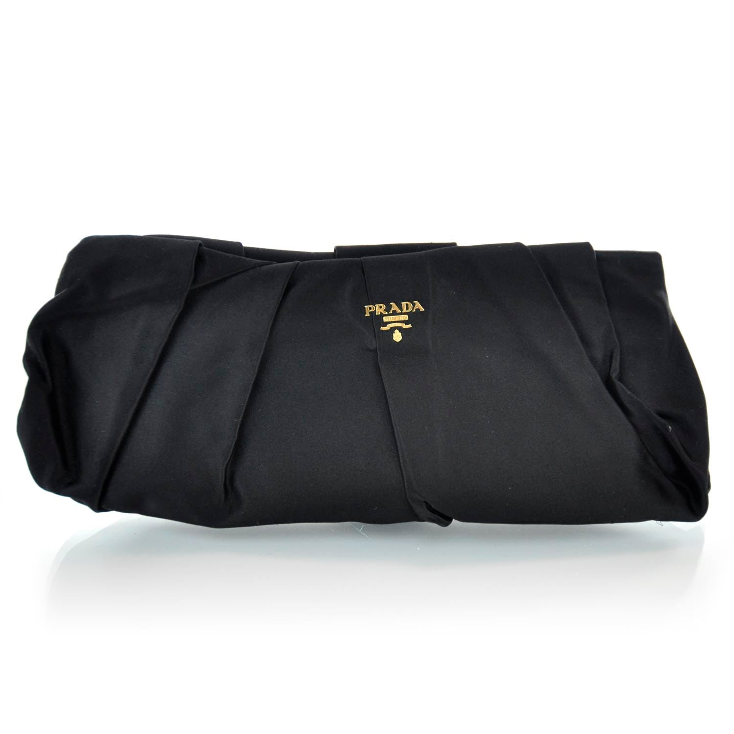 Prada Satin Frame Evening Bag Black 1 of 7