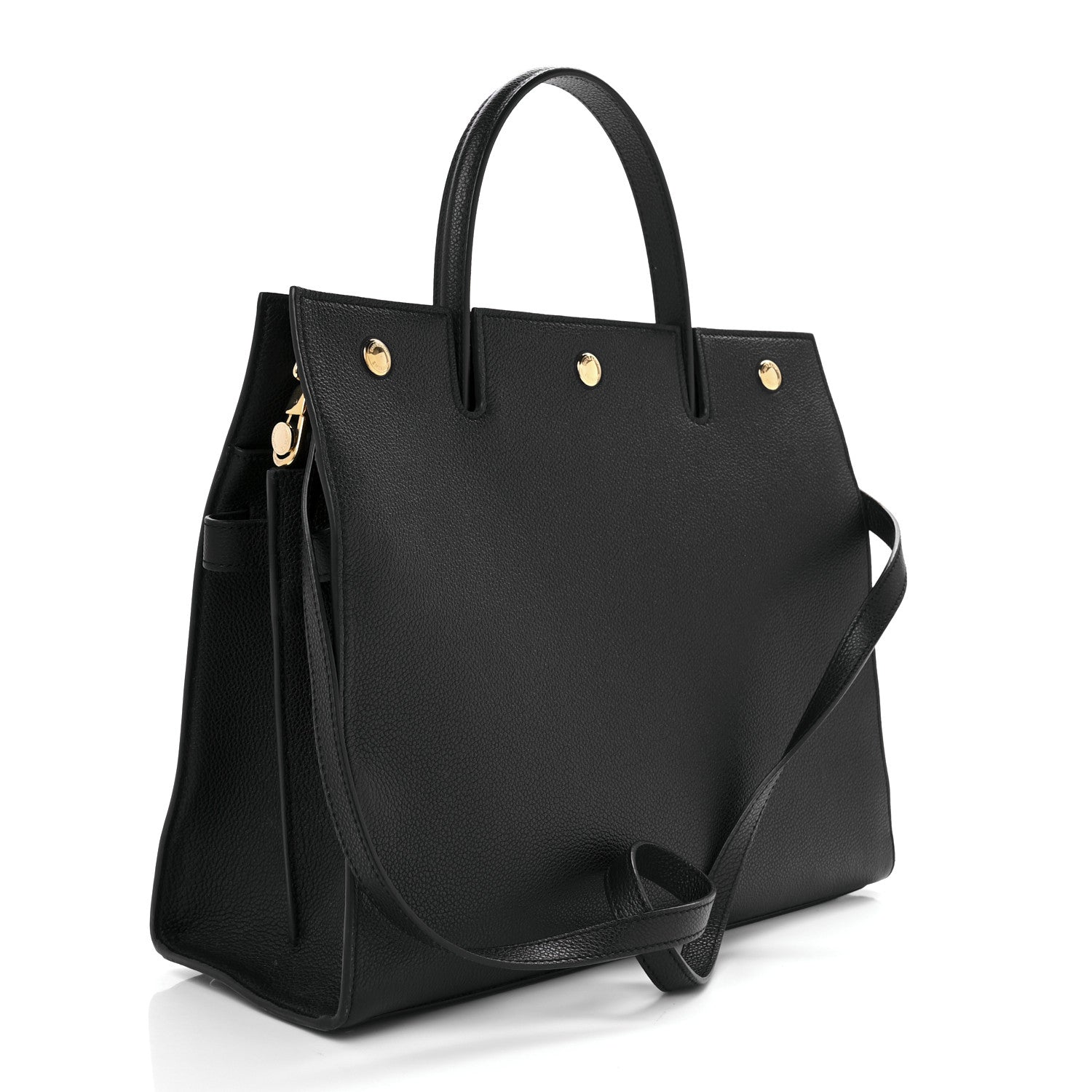 Burberry Grainy Calfskin Medium Title Bag Black 3 of 10