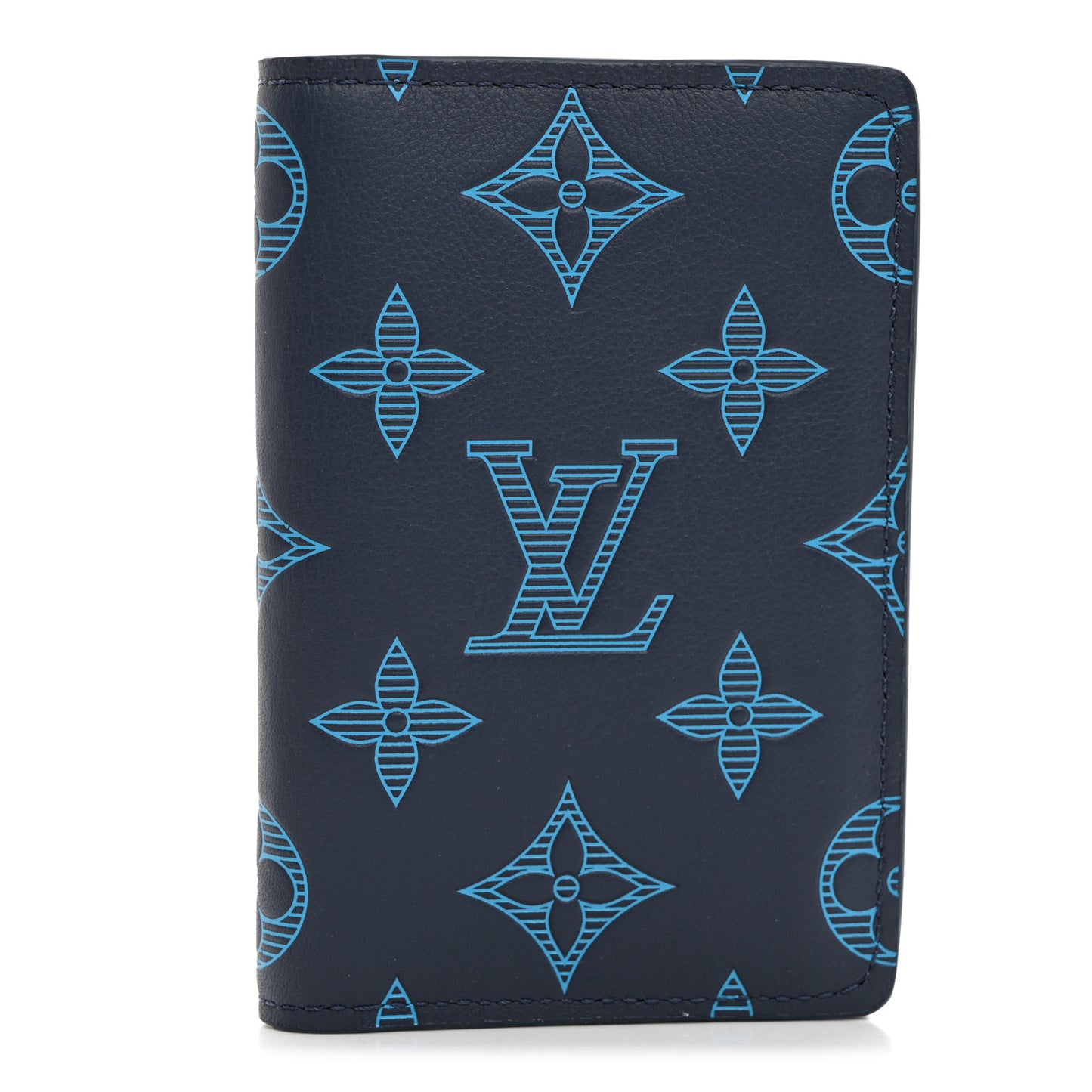 Calfskin Monogram Shadow Pocket Organizer Blue