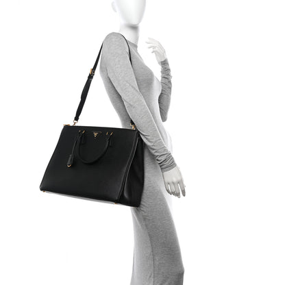 Prada Saffiano Lux Extra Large Galleria Double Zip Tote Black 2 of 9