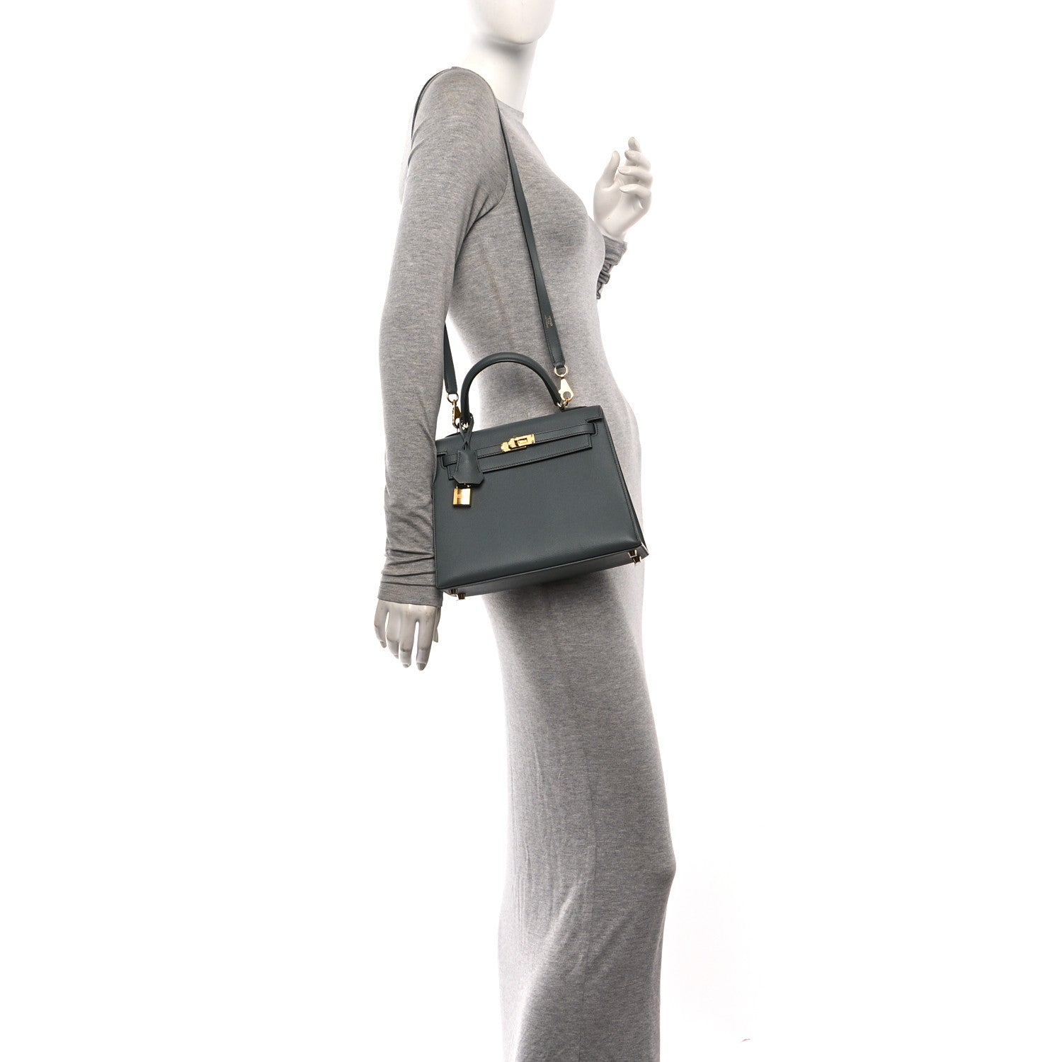 Hermes Epsom Kelly Sellier 25 Vert De Gris 2 of 11