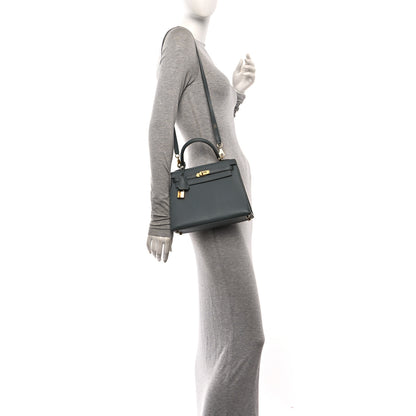 Hermes Epsom Kelly Sellier 25 Vert De Gris 2 of 11