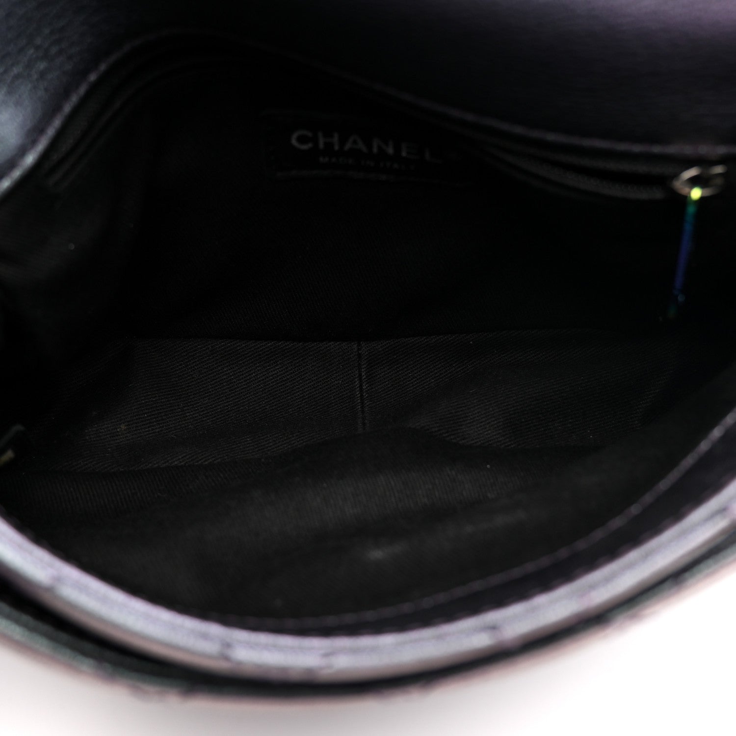 Chanel Iridescent Goatskin Quilted Small Double Carry Waist Chain Flap Purple 6 of 11