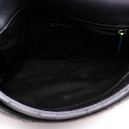 Chanel Iridescent Goatskin Quilted Small Double Carry Waist Chain Flap Purple 6 of 11