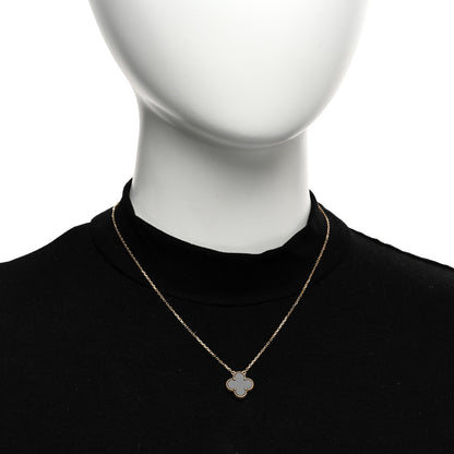 Van Cleef & Arpels 18K Yellow Gold Black Onyx Vintage Alhambra Pendant Necklace 2 of 6