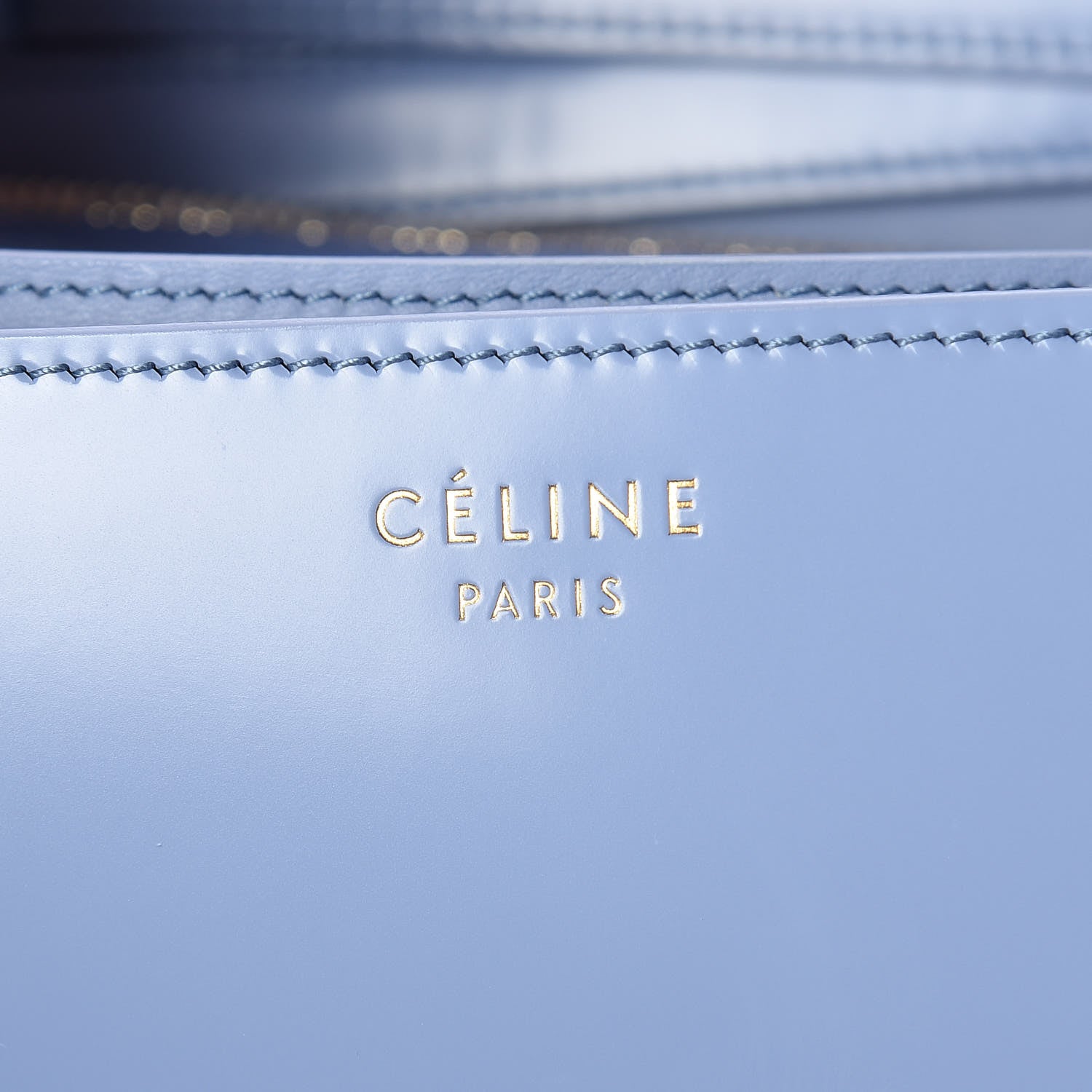 Celine Spazzolato Calfskin Medium Classic Box Flap Bag Porcelain 6 of 9