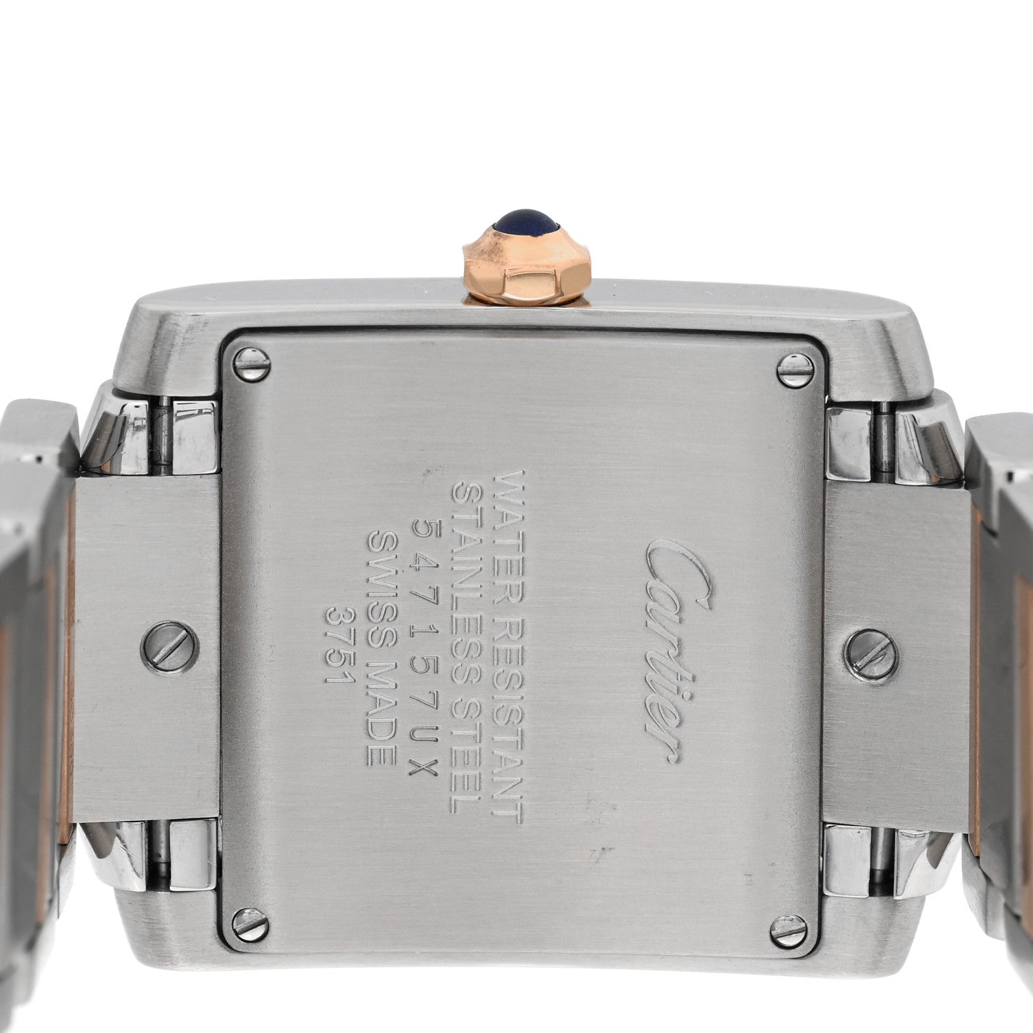 Cartier Stainless Steel 18K Pink Gold Diamond 25mm Tank Francaise Quartz Watch 4 of 4