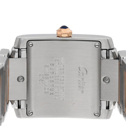 Cartier Stainless Steel 18K Pink Gold Diamond 25mm Tank Francaise Quartz Watch 4 of 4