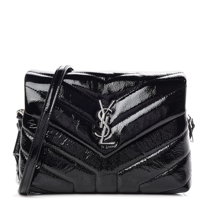 Saint Laurent Patent Y Quilted Monogram Toy Loulou Crossbody Bag Black 1 of 9