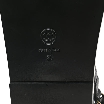 Chanel Grained Calfskin Velcro Dad Sandals 36 Black 6 of 8