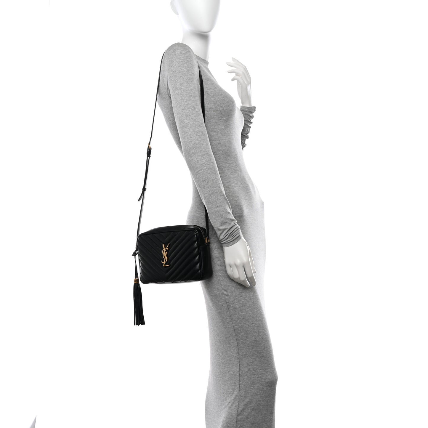 Calfskin Matelasse Monogram Lou Camera Bag Black