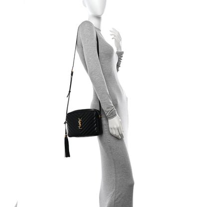 Saint Laurent Calfskin Matelasse Monogram Lou Camera Bag Black 2 of 18
