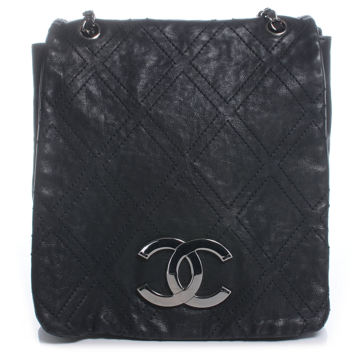 Chanel Leather Diamond Stitch Large Messenger Black 1 of 7