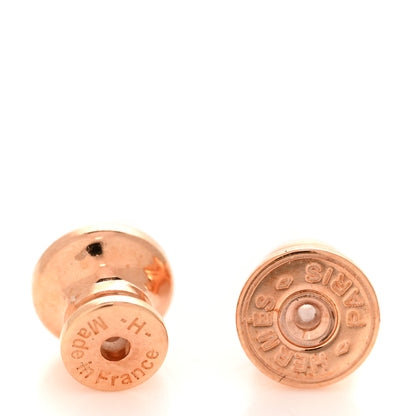 Hermes Rose Gold Lacquered Mini Pop H Earrings Orange Soie 6 of 7