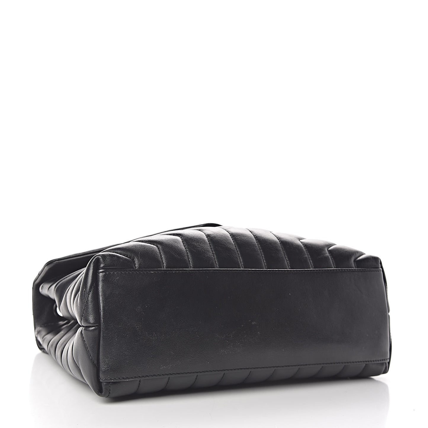 Calfskin Y Quilted Monogram Medium Loulou Chain Satchel Black