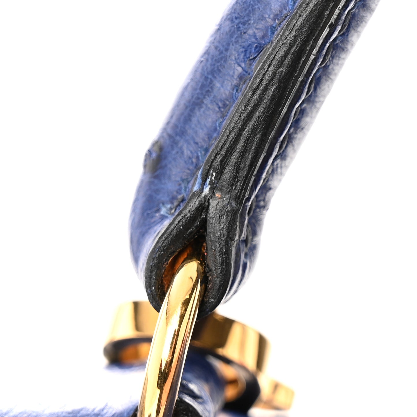 Ostrich Kelly Sellier 32 Bleu Iris