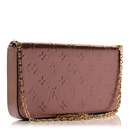 Louis Vuitton Vernis Pochette Felicie Chain Wallet Metallic Pale Pink 4 of 9