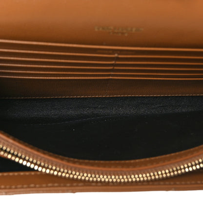 Saint Laurent Grain De Poudre Matelasse Monogram Chain Wallet Dark Natural 4 of 8