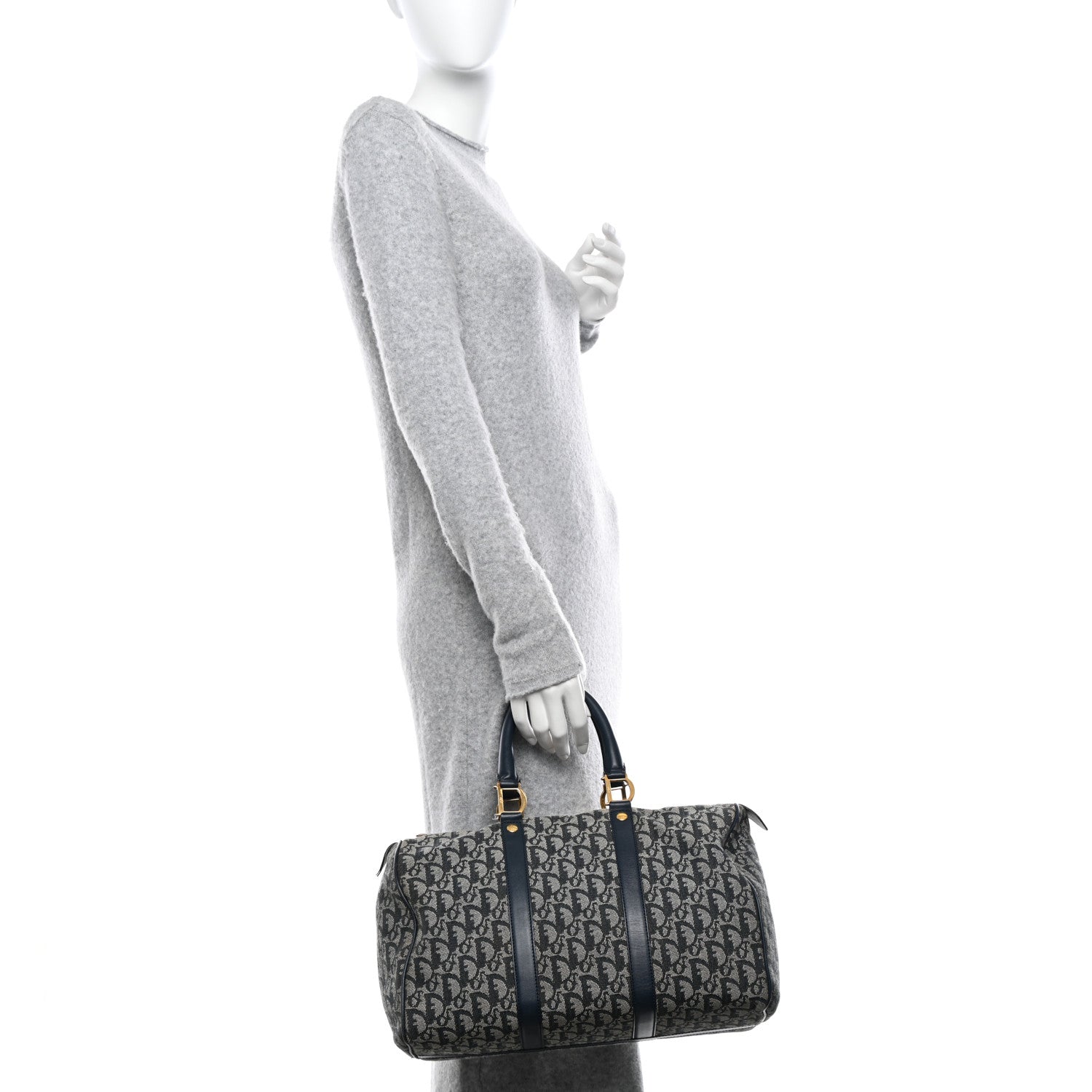 Christian Dior Monogram Boston Navy Blue 2 of 17