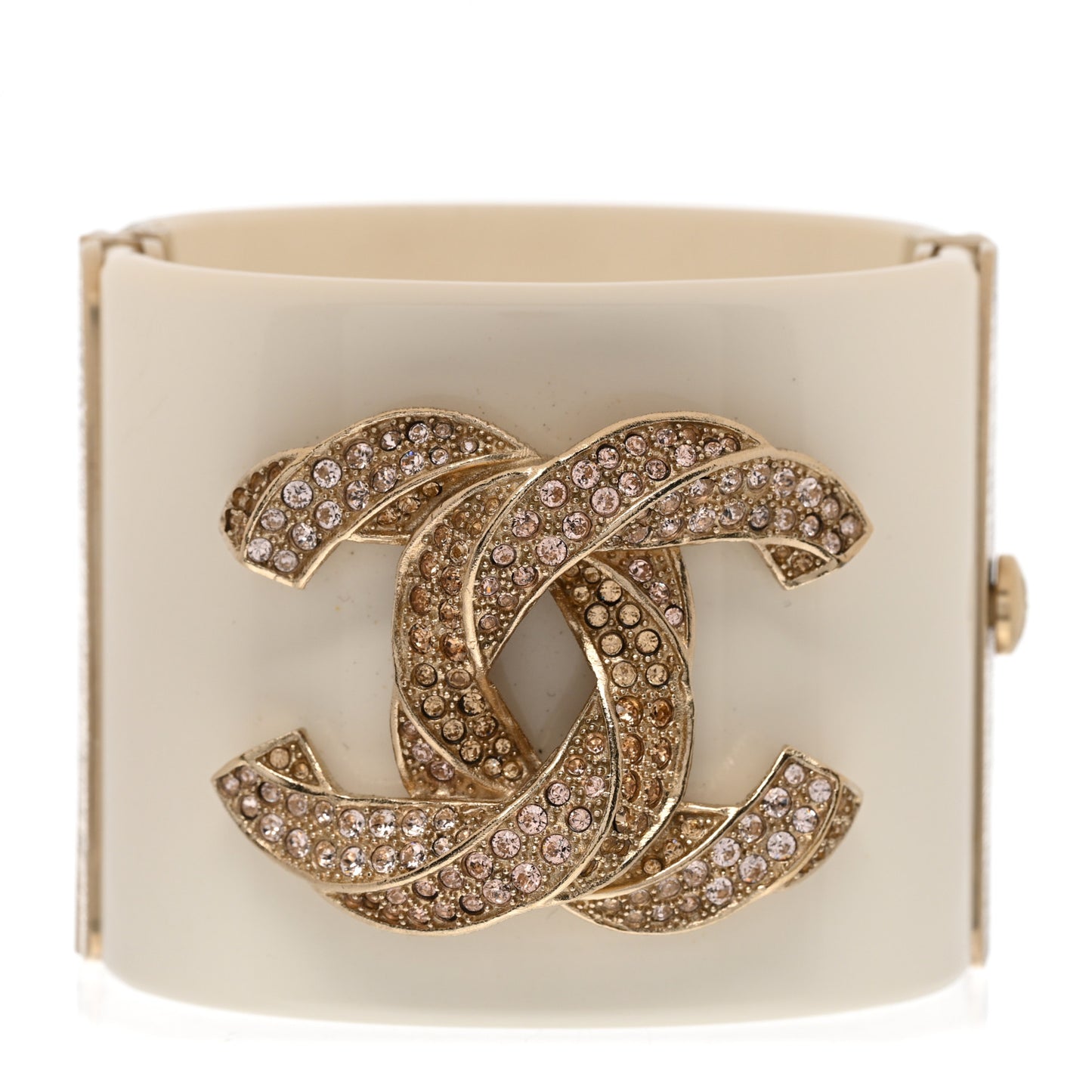 Resin Crystal CC Cuff White Gold