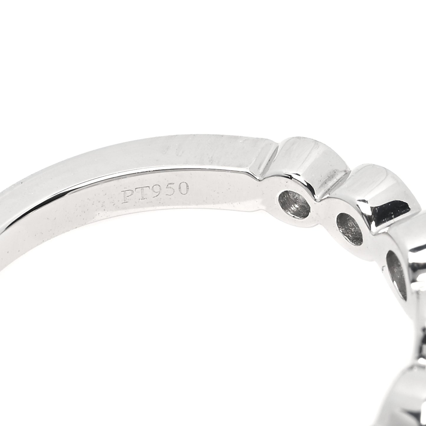 Platinum Diamond Jazz Graduated Band Ring 49 5